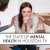 A graphic that reads "The State of Mental Health in Houston, TX" by Grief Recovery Center